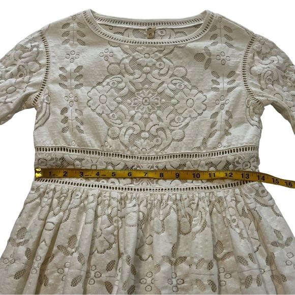 SPELL & THE GYPSY Clover Lace Mini Dress XS Gently Flared Sleeves Boho coquette - Picture 5 of 16